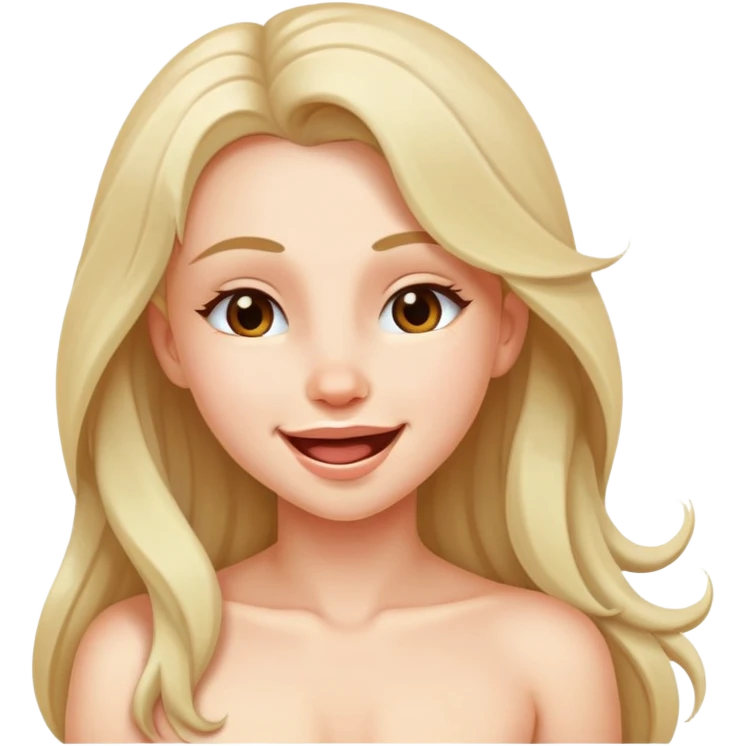 beautiful naked girl. Where are the visible breasts winking? emoji
