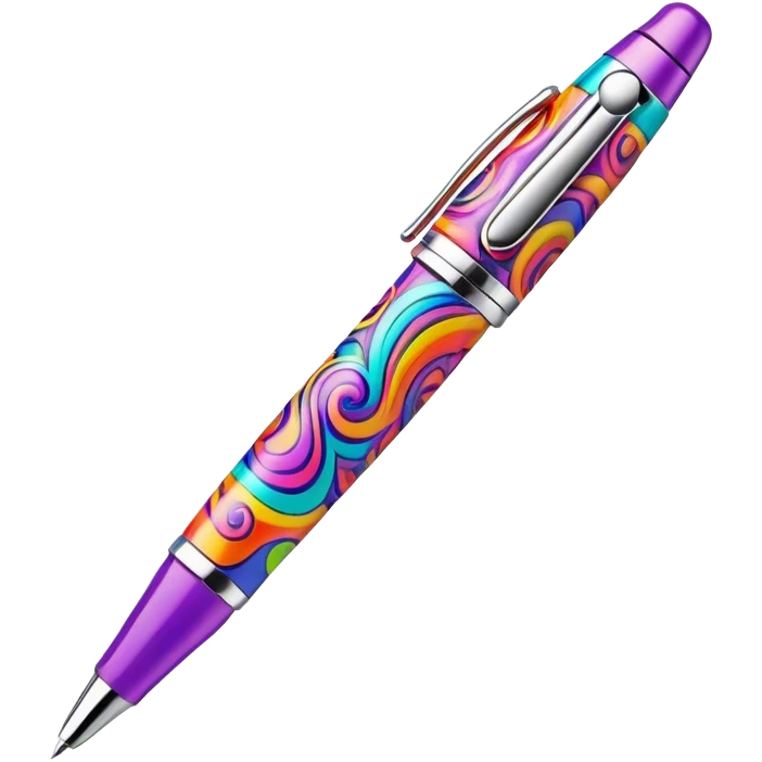 3D, psychedelic colored hippie style pen. Pen only  emoji