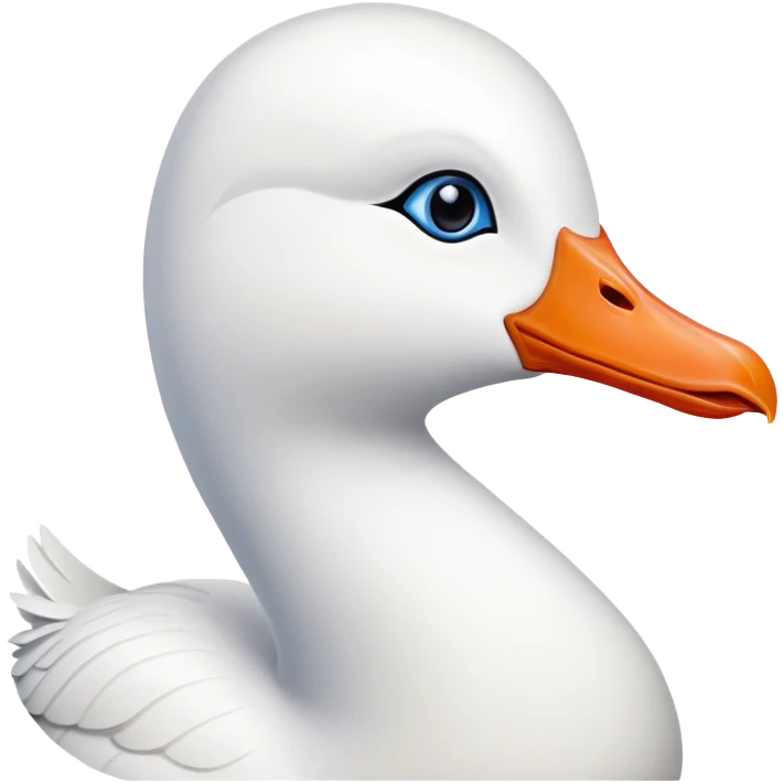white goose with orange beak and blue eyes emoji