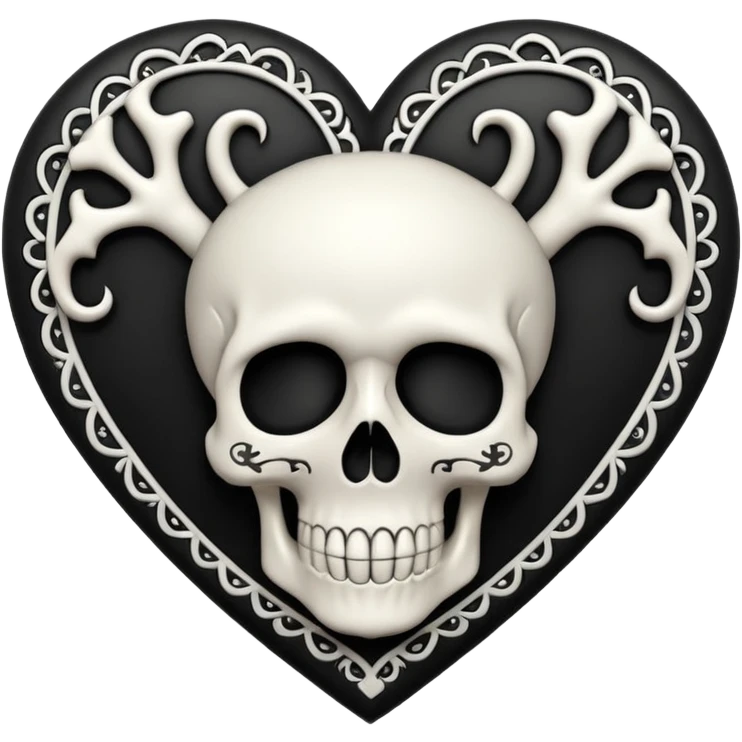 heart with gothic skull emoji