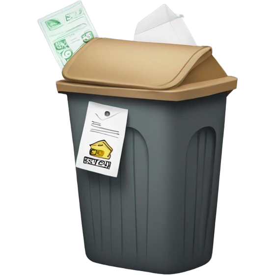 Trash Can accepting envelope emoji