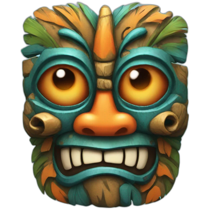 Tiki with colors blue and orange-butterfly-tornado-fun-love-eyelasch emoji