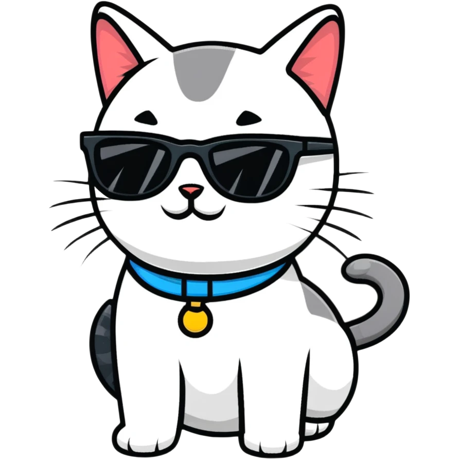 Cat with sunglasses emoji