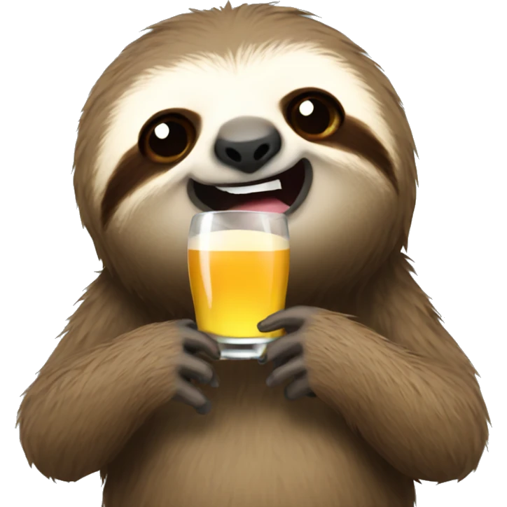 sloth getting drunk  emoji