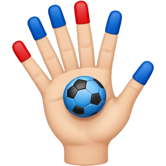 Finger football  in blue (#00A3E0) and red (#F9423A)  emoji