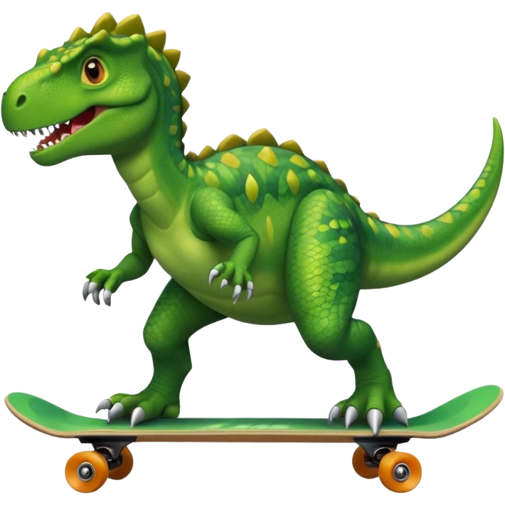 Dinosaur on a skateboard emoji