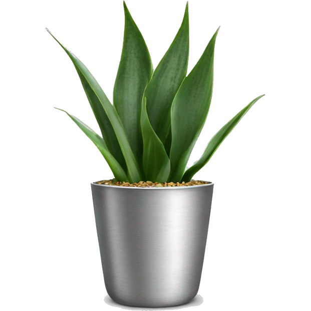 Sansevieria plant in silver pot emoji
