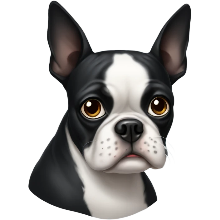 Sad Boston terrier  emoji