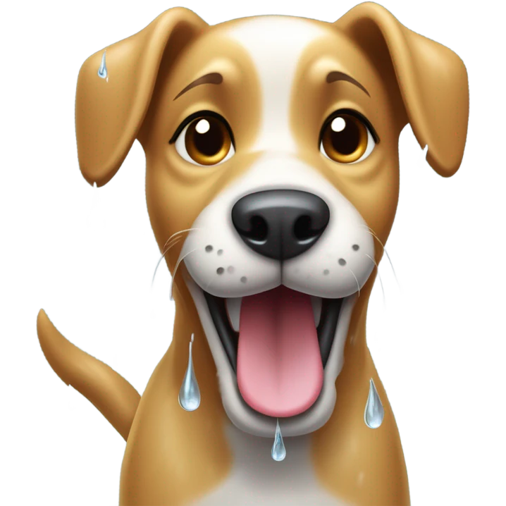 dog enjoying rainy day emoji