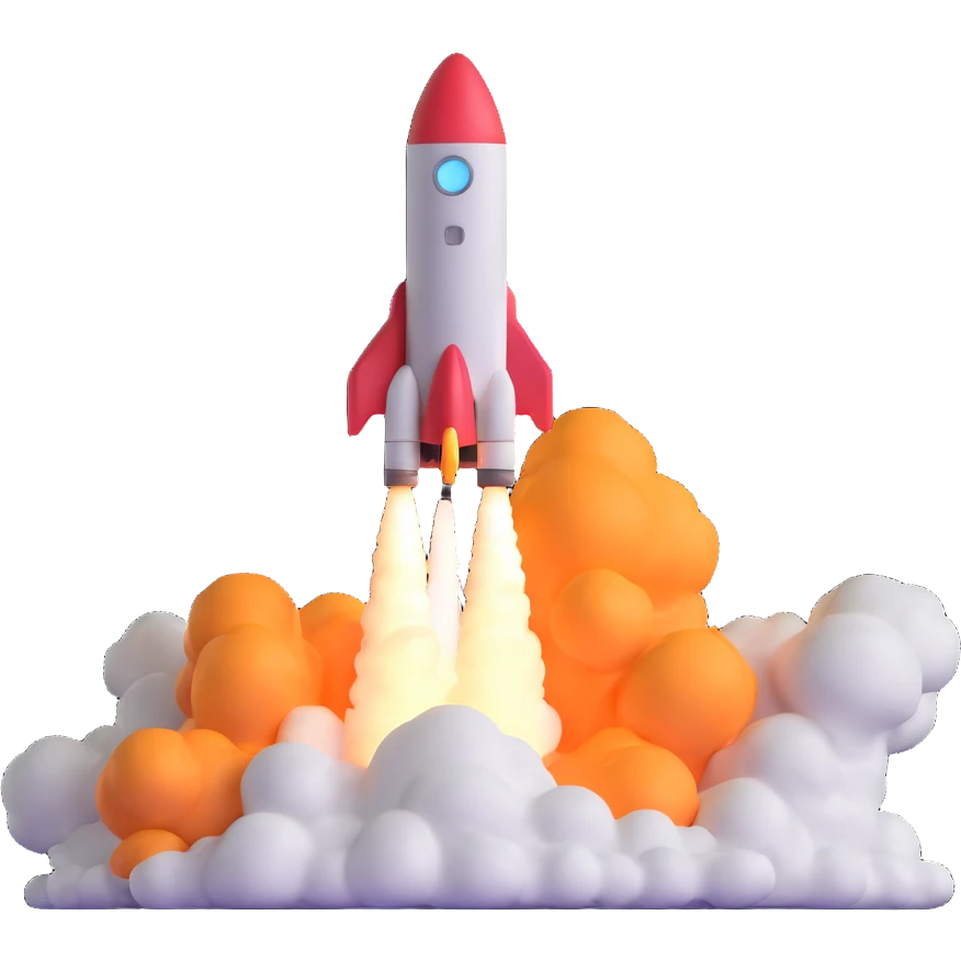 rocket ship blasting off emoji
