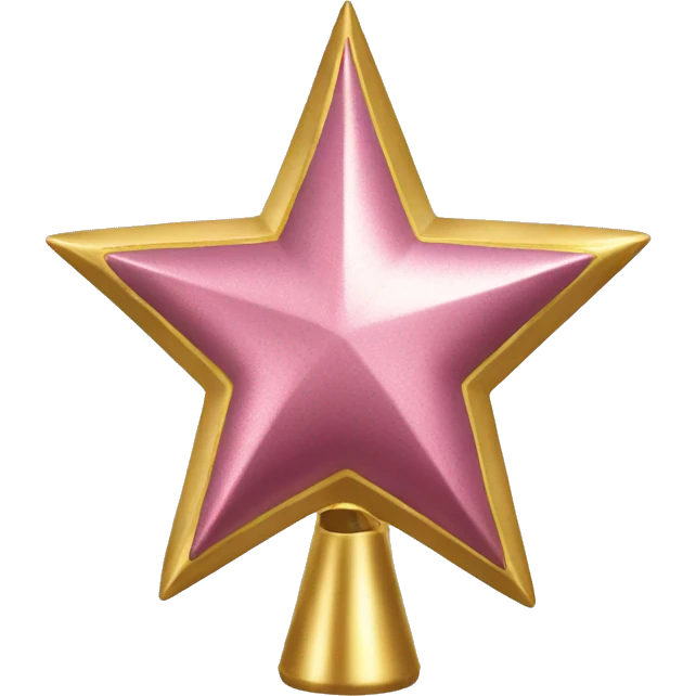 Isolated Realistic metallic pink and gold tree topper. emoji