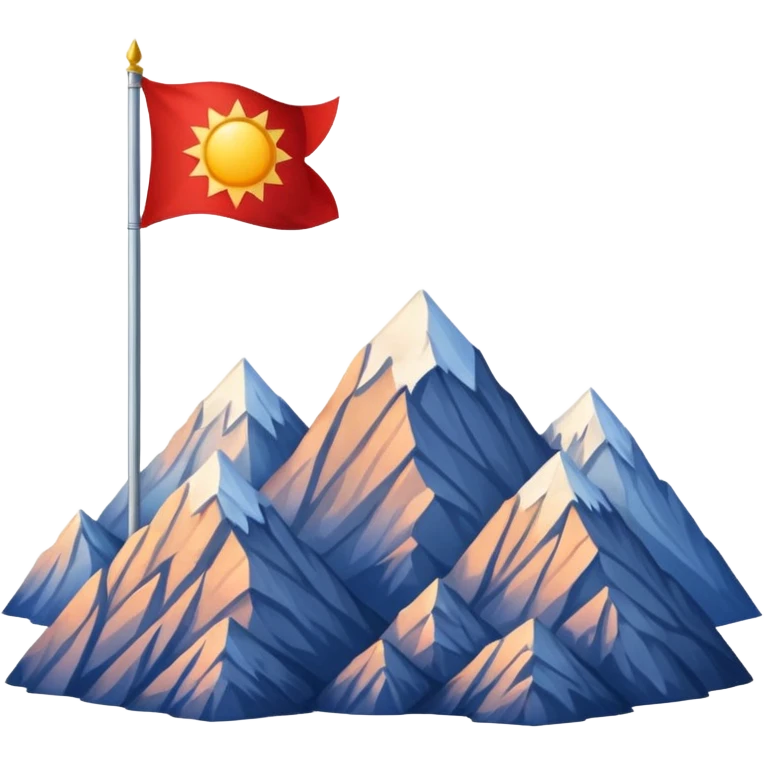 A blue , white and red flag With three mountain and a sun and ⚖️ in the upper part of mountains emoji
