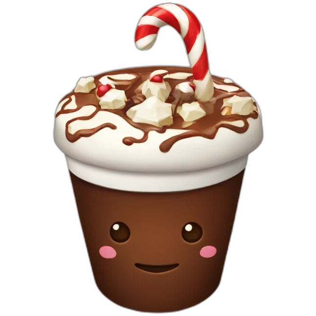 christmas cup with chocolate emoji