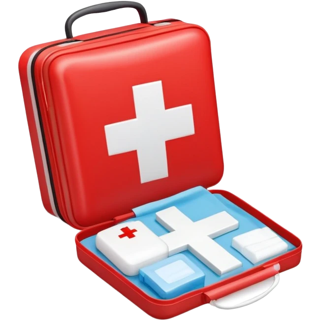 red first aid kit with white cross emoji