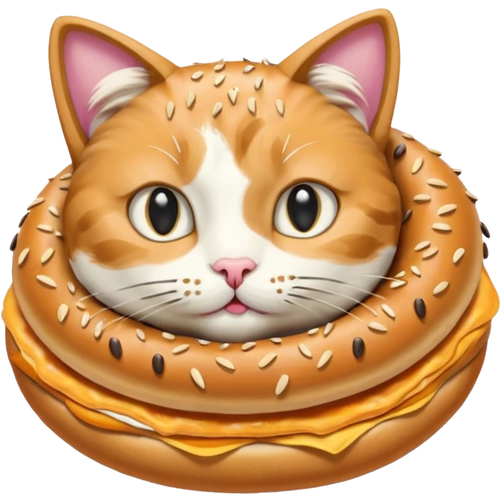 cat eating bagel  emoji
