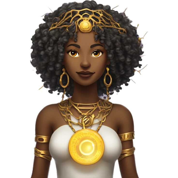 Technomancy Goddess is a mystical being who controls both magic and technology. She can cast spells on technological networks. Her powers blend the ancient art of magic with advanced cybernetics and technology. She can command machines emoji