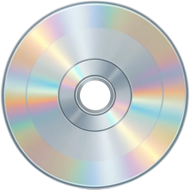 белый светящийся CD-диск, no background emoji
