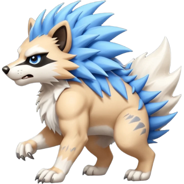 Mega lucario and mega Absol fusion full body four legs emoji