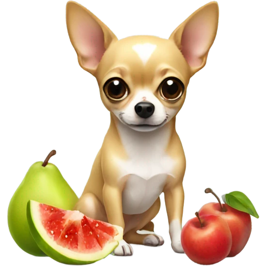 Chihuahua eating fruit emoji