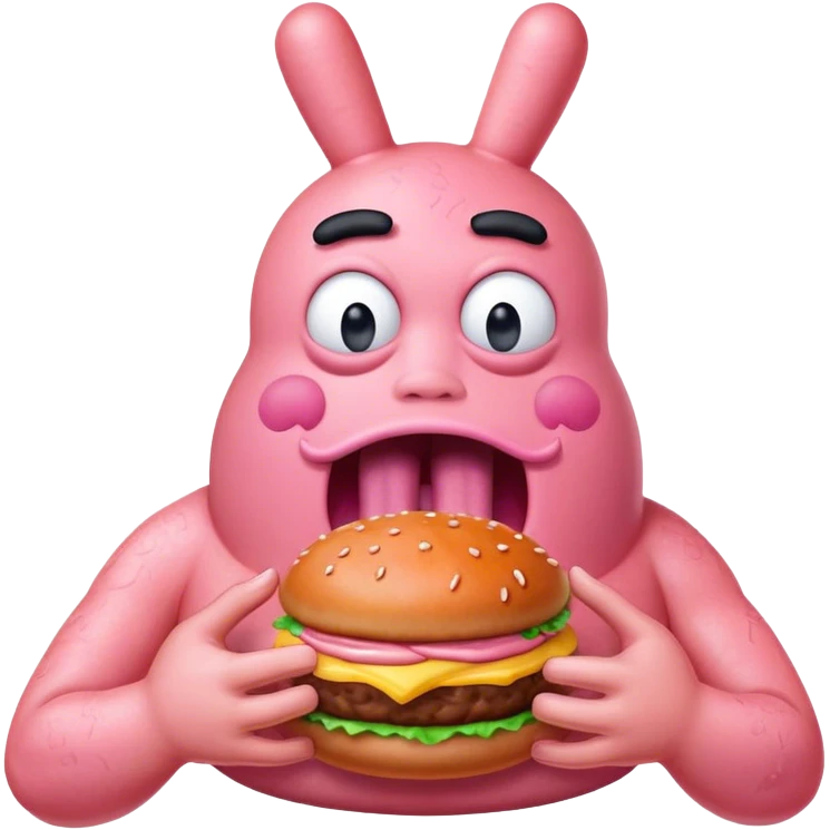 Patrick star inhaling krabby patties emoji