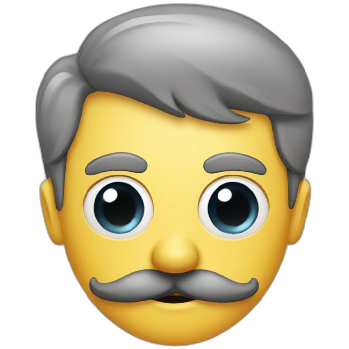a human head with a big mustache emoji