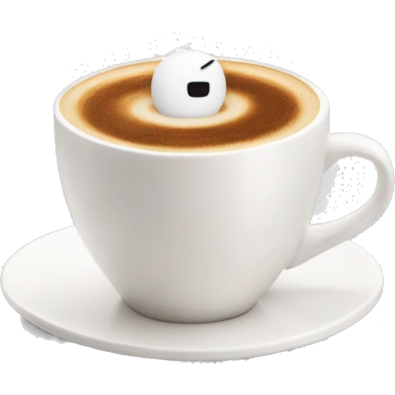 Cappuccino in Chanel white cup  emoji
