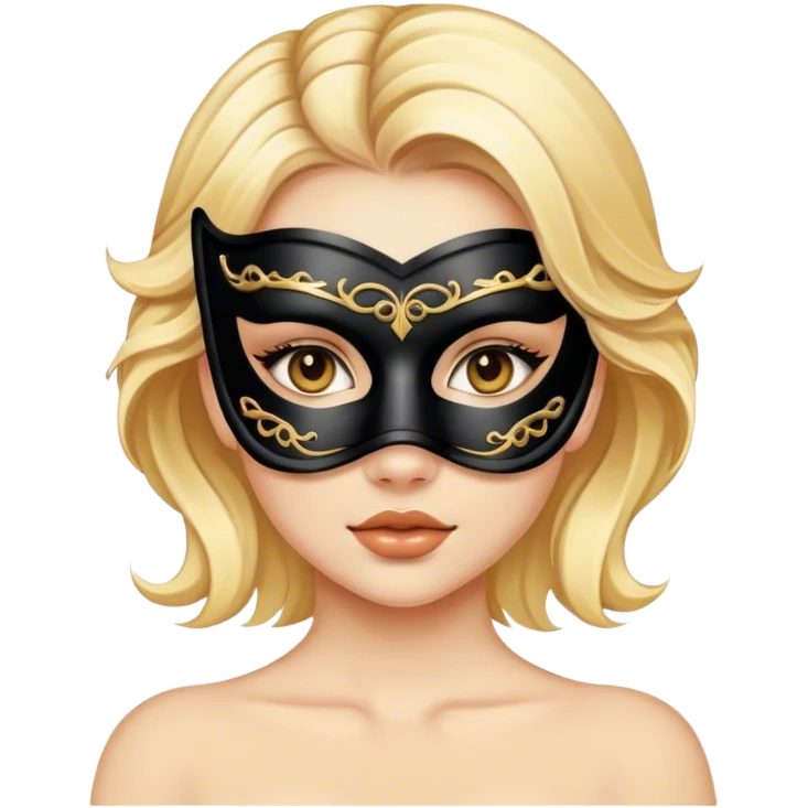 Blond girl  with mask luxury emoji