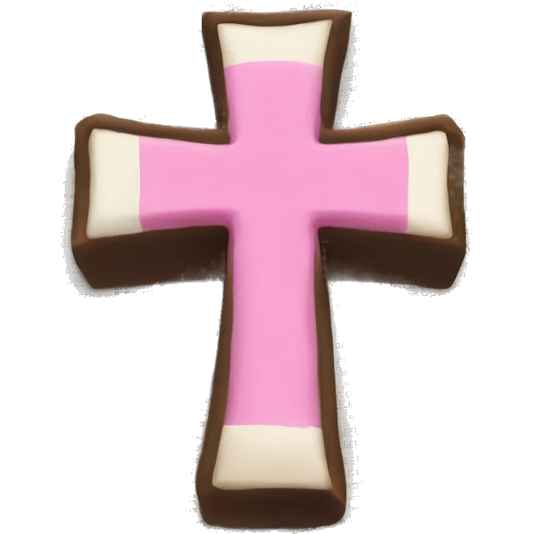 Bible with pink cross on the page  emoji