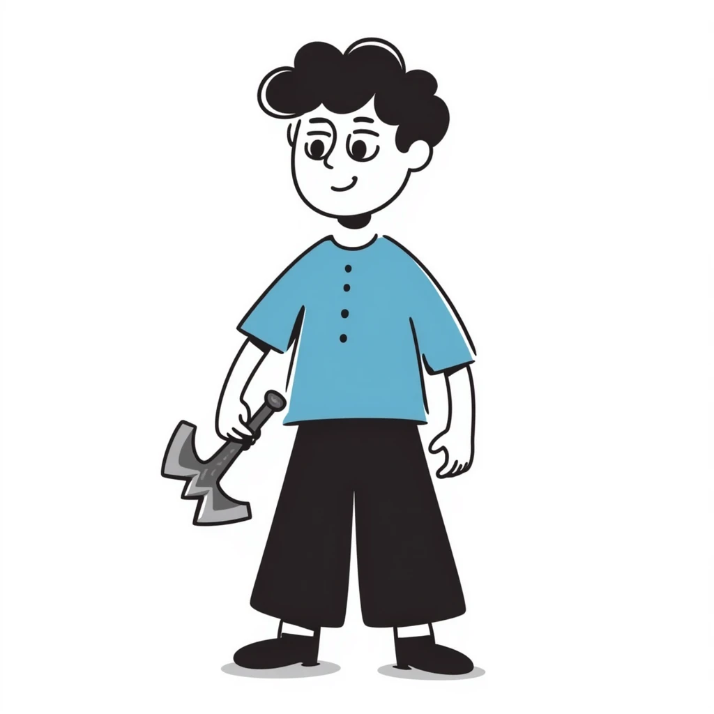 Minecraft Steve character in hand drawn doodle style emoji