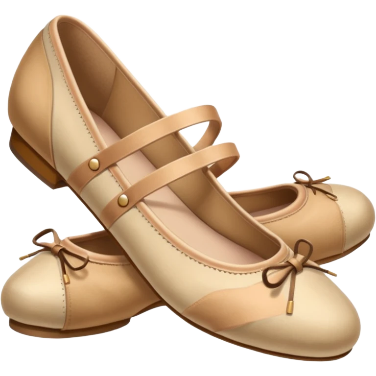 Beige realistic vintage ballerina shoes emoji