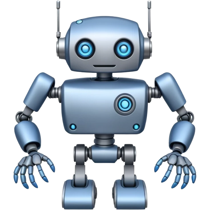 robot with 2 arms and 2 legs 1 eye emoji