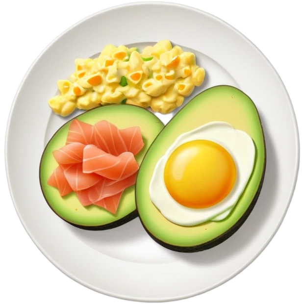 sliced avocado, scrambled-eggs and smoked salmon emoji