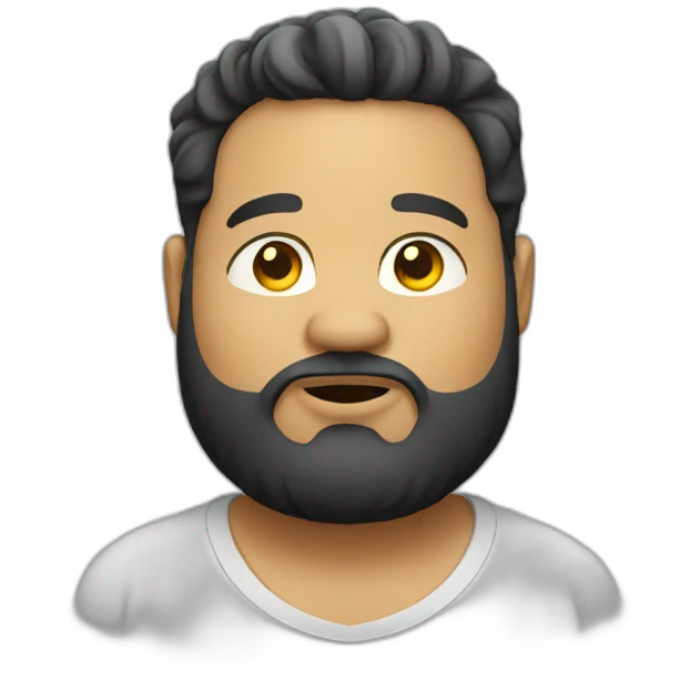 fat boy with beard emoji