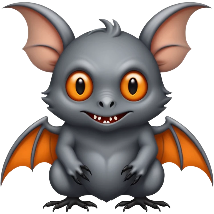 Monstre a corp craquelé fait de lave avec des ailes de chauve-souris et un tête de pierre carbonisé avec une mâchoire carré  emoji