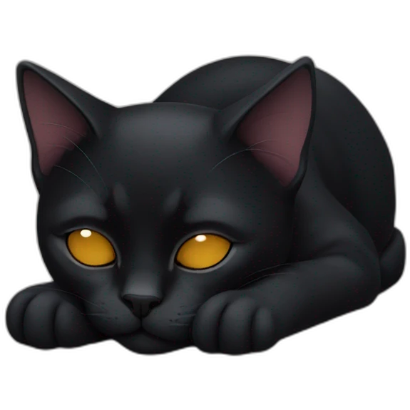 black cat sleeping emoji
