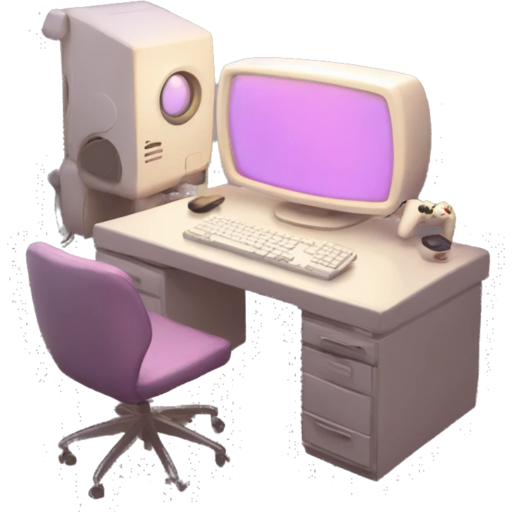 Aesthetic light gaming set up emoji