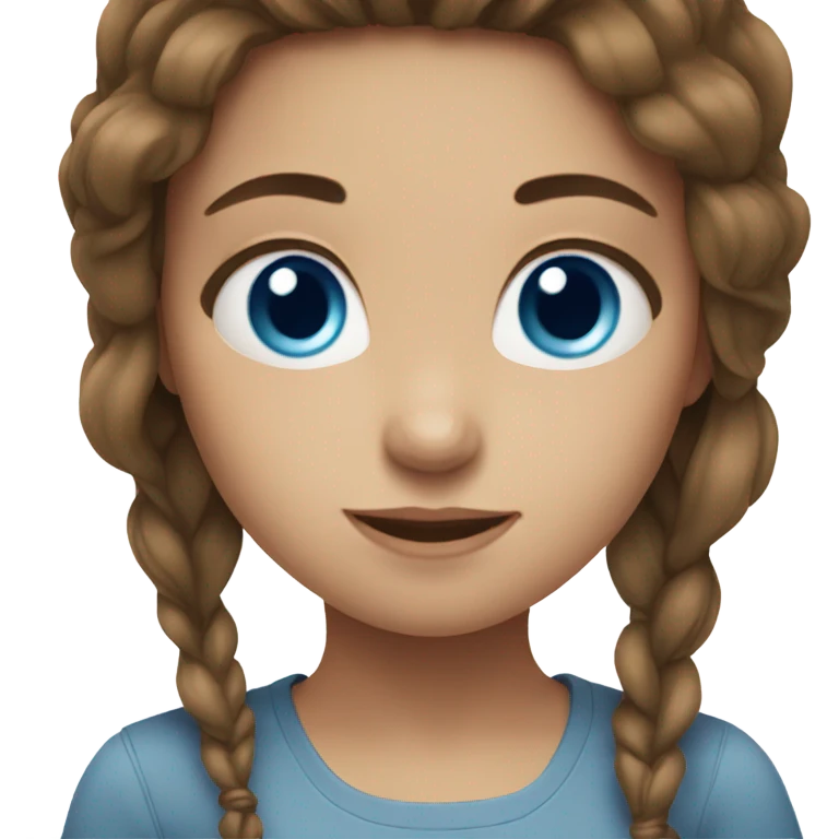 Girl with brown hair blue eyes emoji