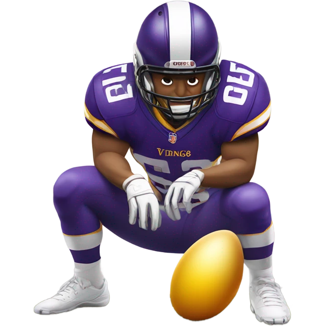 Minnesota Vikings player laying an egg emoji