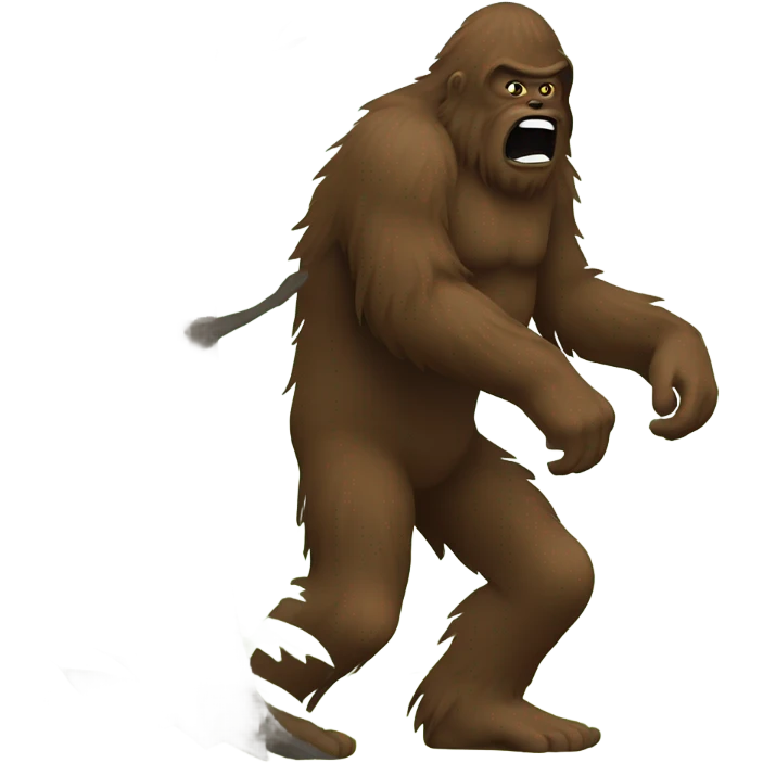 Bigfoot playing hide and go seek emoji