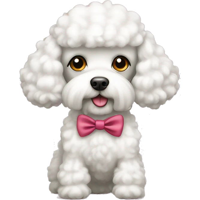 White poodle with bow emoji