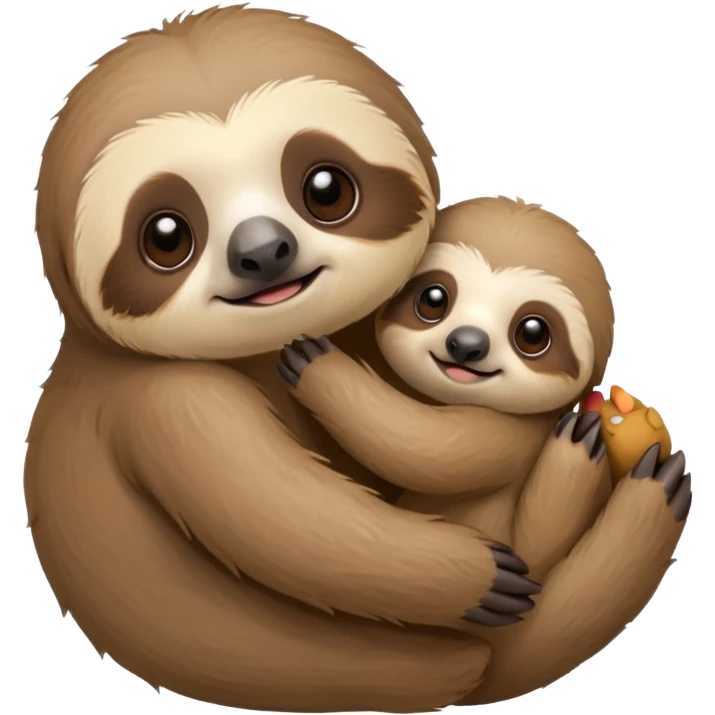 baby sloth with toy emoji