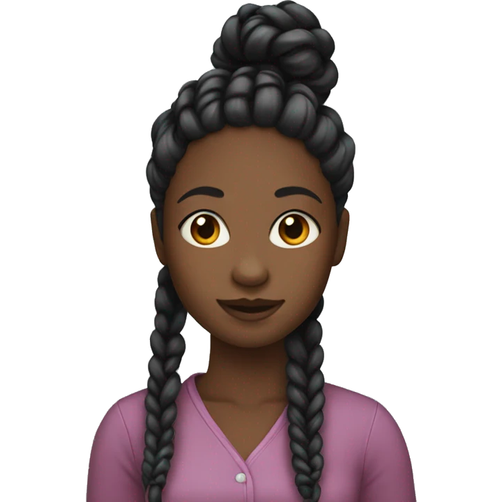Black girl with braids  emoji