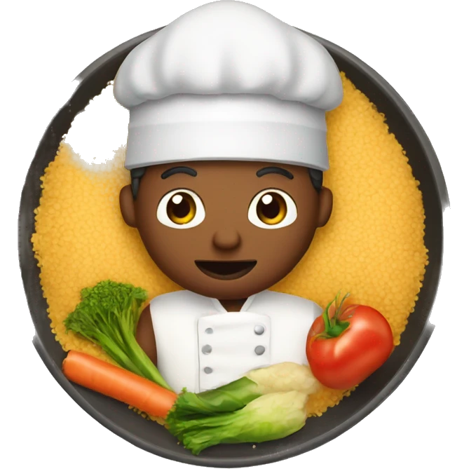 Couscous with vegetables and meat emoji