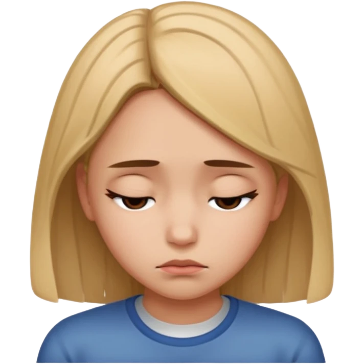 A girl with her head down emoji