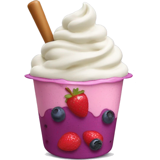 Mixed berry frozen yogurt emoji