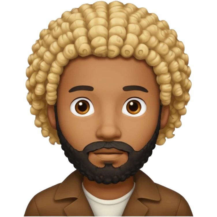 Black man with black beard and curly blond hair emoji
