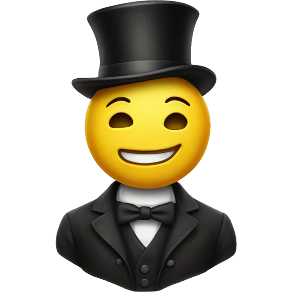 yellow emoji with tophat emoji