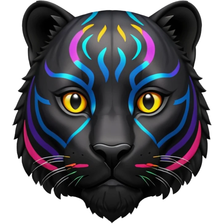 Black panther with colour emoji