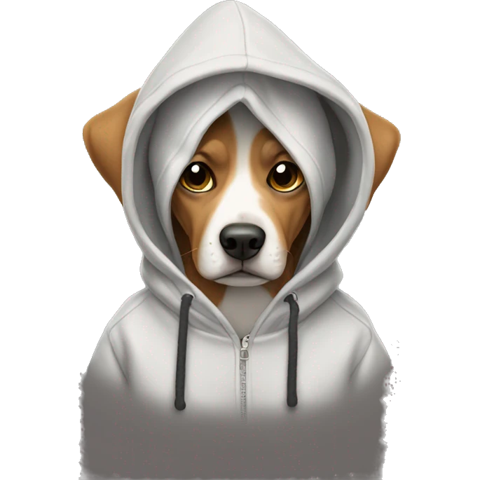 Dog wearing a hoodie emoji