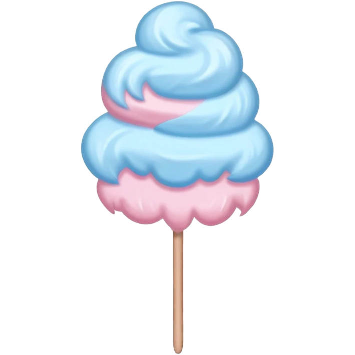 Basic cotton candy on stick with muted colors emoji